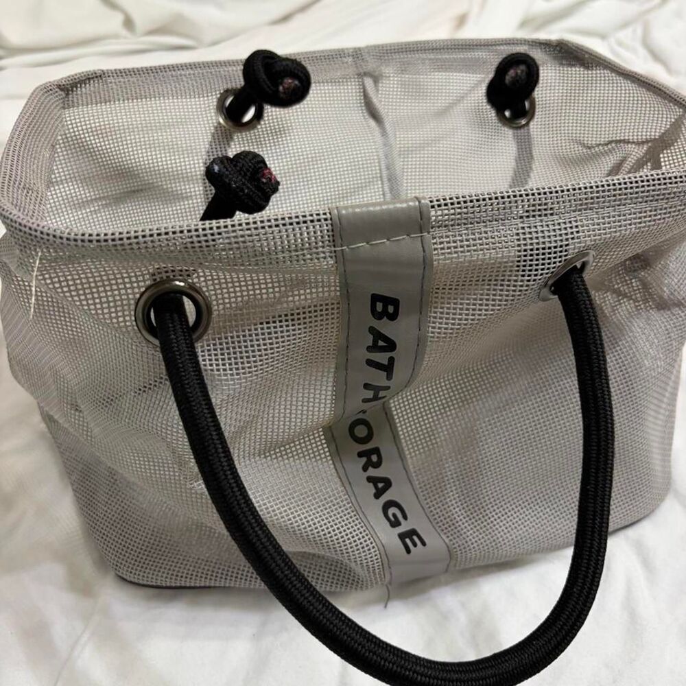 AMAZON Clear Mesh Shower Bag Dorm Toiletry Organizer Tote Unused Travel Caddy